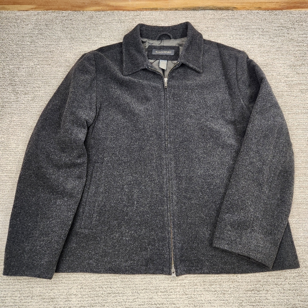 Banana Republic Wool Cashmere Blend Dress Coat Mens Large Charcoal Gray Capsule